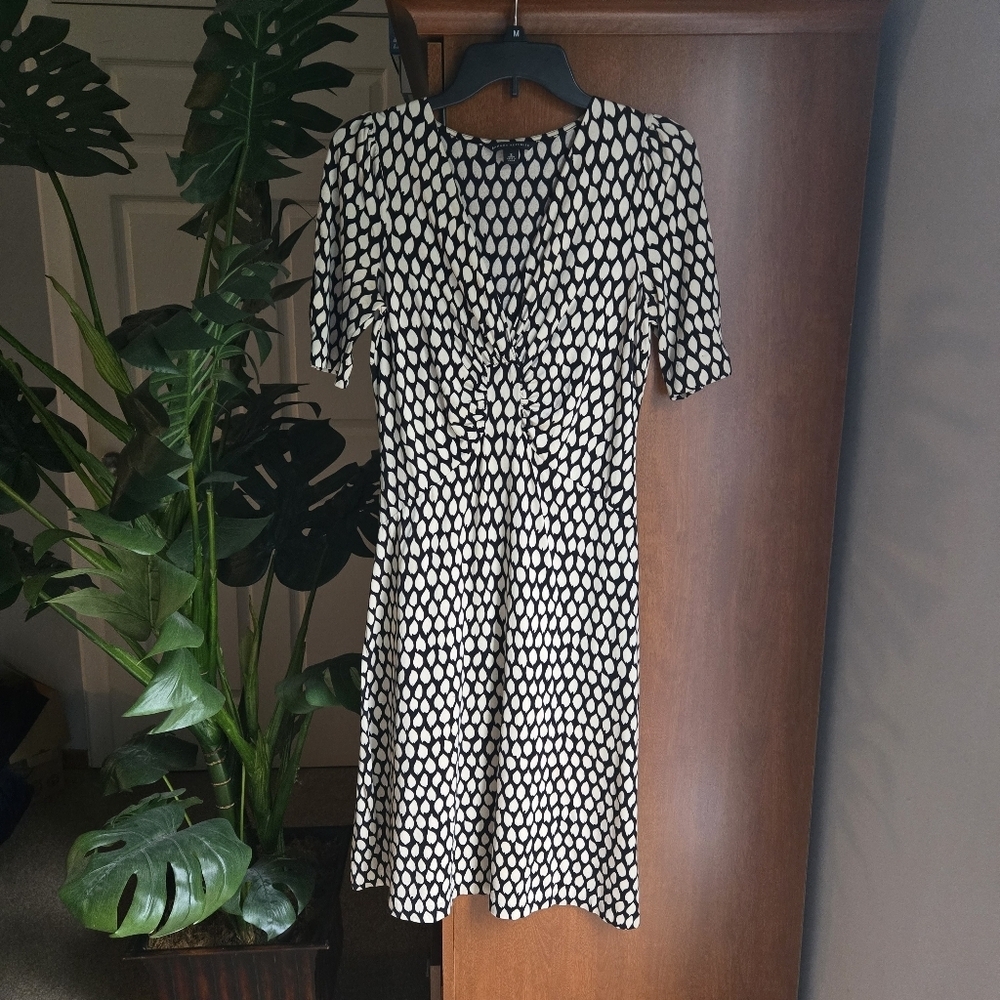 Banana Republic Black and White Mini Dress Silk Blend Small